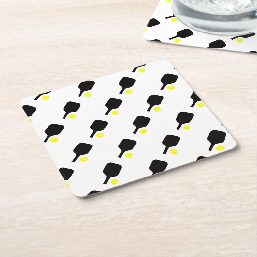 Paddel & Bälle Rechteckiger Pappuntersetzer (angewinkelt)