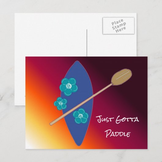 Paddel-Boarding Postkarte (Vorne/Hinten)
