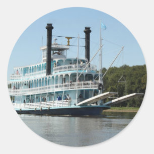 Paddel-Boot u. Lastkähne Runder Aufkleber