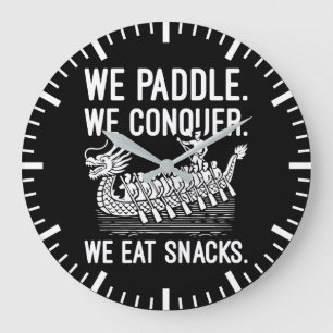 Paddel, Equer, essen Snacks - Drachenboot Große Wanduhr