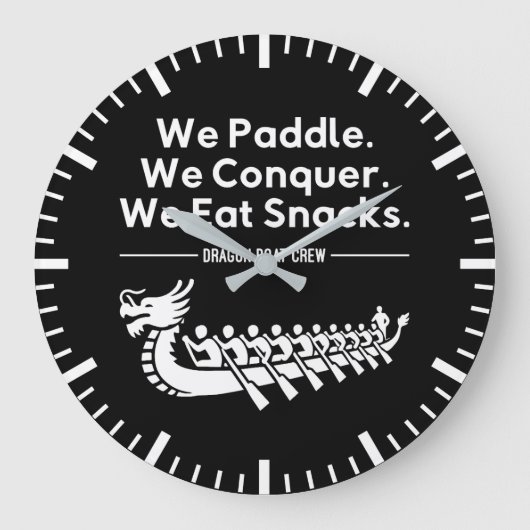Paddel, Equer, essen Snacks - Drachenboot Große Wanduhr (Vorderseite)