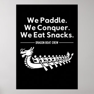 Paddel, Equer, essen Snacks - Drachenboot Poster