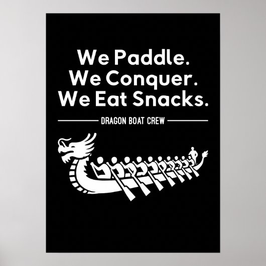 Paddel, Equer, essen Snacks - Drachenboot Poster (Vorne)
