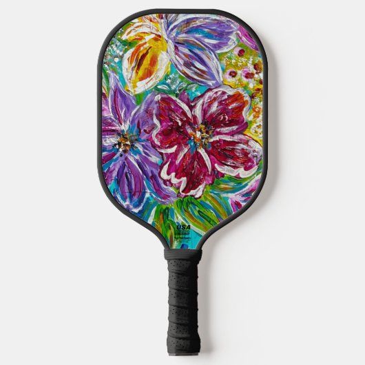 Paddel floral Pickleball Schläger (Vorderseite)
