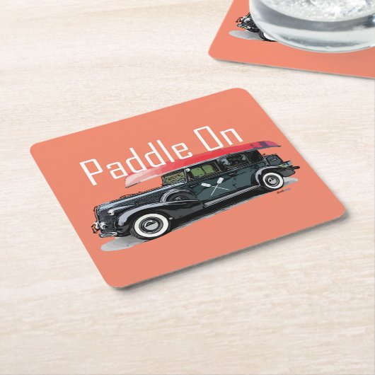 Paddel für klassische Autos - quadratischer Unters Rechteckiger Pappuntersetzer (angewinkelt)