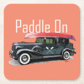 Paddel für klassische Autos - quadratischer Unters Rechteckiger Pappuntersetzer (Vorderseite)