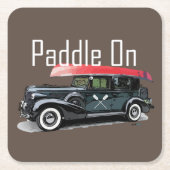 Paddel für klassische Autos - quadratischer Unters Rechteckiger Pappuntersetzer (Vorderseite)