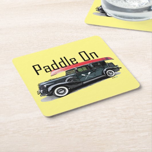 Paddel für klassische Autos - quadratischer Unters Rechteckiger Pappuntersetzer (angewinkelt)