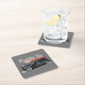 Paddel für klassische Autos - quadratischer Unters Rechteckiger Pappuntersetzer (Vor Ort)