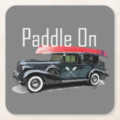 Paddel für klassische Autos - quadratischer Unters Rechteckiger Pappuntersetzer (Vorderseite)