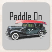 Paddel für klassische Autos - quadratischer Unters Rechteckiger Pappuntersetzer (Vorderseite)