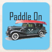 Paddel für klassische Autos - quadratischer Unters Rechteckiger Pappuntersetzer (Vorderseite)