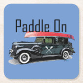 Paddel für klassische Autos - quadratischer Unters Rechteckiger Pappuntersetzer (Vorderseite)