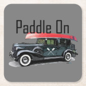 Paddel für klassische Autos - quadratischer Unters Rechteckiger Pappuntersetzer (Vorderseite)