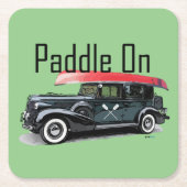 Paddel für klassische Autos - quadratischer Unters Rechteckiger Pappuntersetzer (Vorderseite)