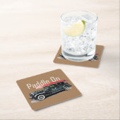 Paddel für klassische Autos - quadratischer Unters Rechteckiger Pappuntersetzer (Vor Ort)