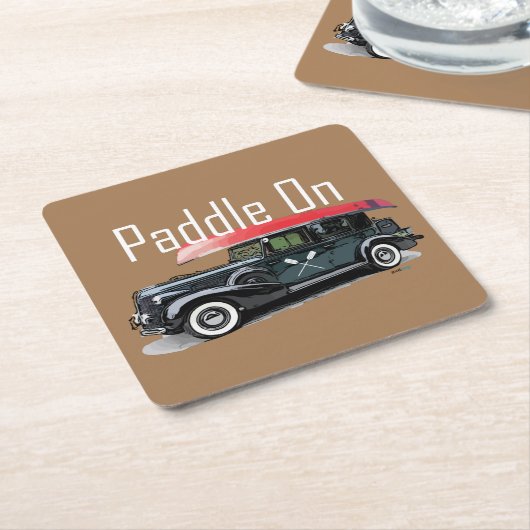 Paddel für klassische Autos - quadratischer Unters Rechteckiger Pappuntersetzer (angewinkelt)