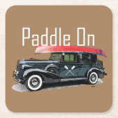 Paddel für klassische Autos - quadratischer Unters Rechteckiger Pappuntersetzer (Vorderseite)