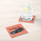 Paddel für klassische Autos - quadratischer Unters Rechteckiger Pappuntersetzer (Vor Ort)