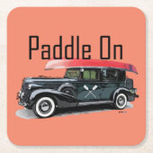 Paddel für klassische Autos - quadratischer Unters Rechteckiger Pappuntersetzer (Vorderseite)