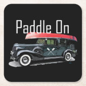 Paddel für klassische Autos - quadratischer Unters Rechteckiger Pappuntersetzer (Vorderseite)