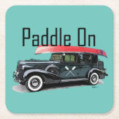 Paddel für klassische Autos - quadratischer Unters Rechteckiger Pappuntersetzer (Vorderseite)