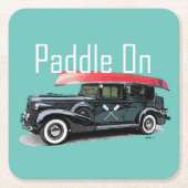 Paddel für klassische Autos - quadratischer Unters Rechteckiger Pappuntersetzer (Vorderseite)