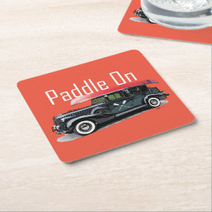 Paddel für klassische Autos - quadratischer Unters Rechteckiger Pappuntersetzer