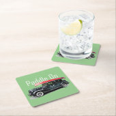 Paddel für klassische Autos - quadratischer Unters Rechteckiger Pappuntersetzer (Vor Ort)