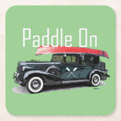 Paddel für klassische Autos - quadratischer Unters Rechteckiger Pappuntersetzer (Vorderseite)