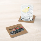 Paddel für klassische Autos - quadratischer Unters Rechteckiger Pappuntersetzer (Vor Ort)