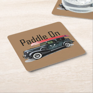 Paddel für klassische Autos - quadratischer Unters Rechteckiger Pappuntersetzer