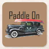 Paddel für klassische Autos - quadratischer Unters Rechteckiger Pappuntersetzer (Vorderseite)