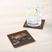 Paddel für klassische Autos - quadratischer Unters Rechteckiger Pappuntersetzer (Vor Ort)