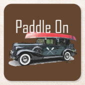 Paddel für klassische Autos - quadratischer Unters Rechteckiger Pappuntersetzer (Vorderseite)