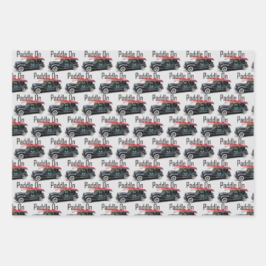 Paddel für klassische Fahrzeugkonstruktion - Papie Geschenkpapier Set (Vorderseite 2)