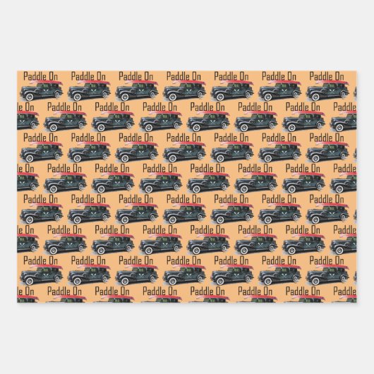 Paddel für klassische Fahrzeugkonstruktion - Papie Geschenkpapier Set (Vorderseite 2)