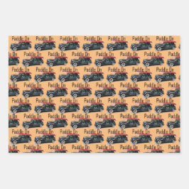 Paddel für klassische Fahrzeugkonstruktion - Papie Geschenkpapier Set