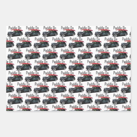 Paddel für klassische Fahrzeugkonstruktion - Papie Geschenkpapier Set (Vorderseite)