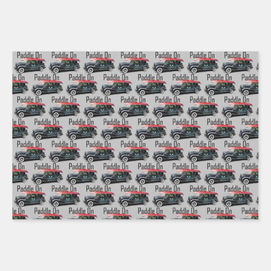 Paddel für klassische Fahrzeugkonstruktion - Papie Geschenkpapier Set (Vorderseite 2)