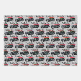 Paddel für klassische Fahrzeugkonstruktion - Papie Geschenkpapier Set
