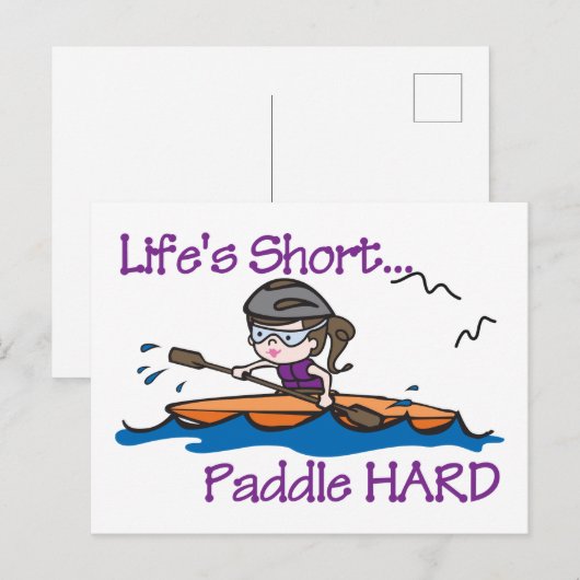 Paddel Hard Postkarte (Vorne/Hinten)