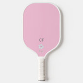 Paddel in rosa und weißem Monogramm Pickleball Schläger (Vorderseite)