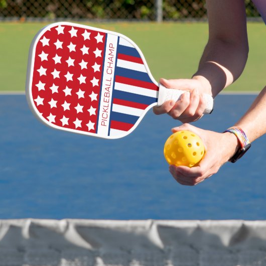 Paddel in Rot, Weiß und Blau Pickleball Schläger (InSitu)