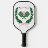 Paddel mit rosa und grünem Pickleball Schläger (Rückseite)