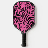 Paddel mit rosa und schwarzem Swirl Pickleball Schläger (Rückseite)