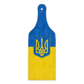 Paddel mit ukrainischer Flagge Schneidebrett (Vorderseite)