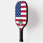Paddel mit US-Flagge und Fotovorlage Pickleball Schläger (Links)