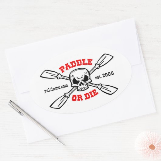 Paddel oder Die Yakinmo.com Aufkleber (Umschlag)