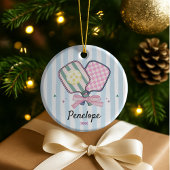 Paddel-Paddel für Pickleball-Girls personalisiert Keramik Ornament